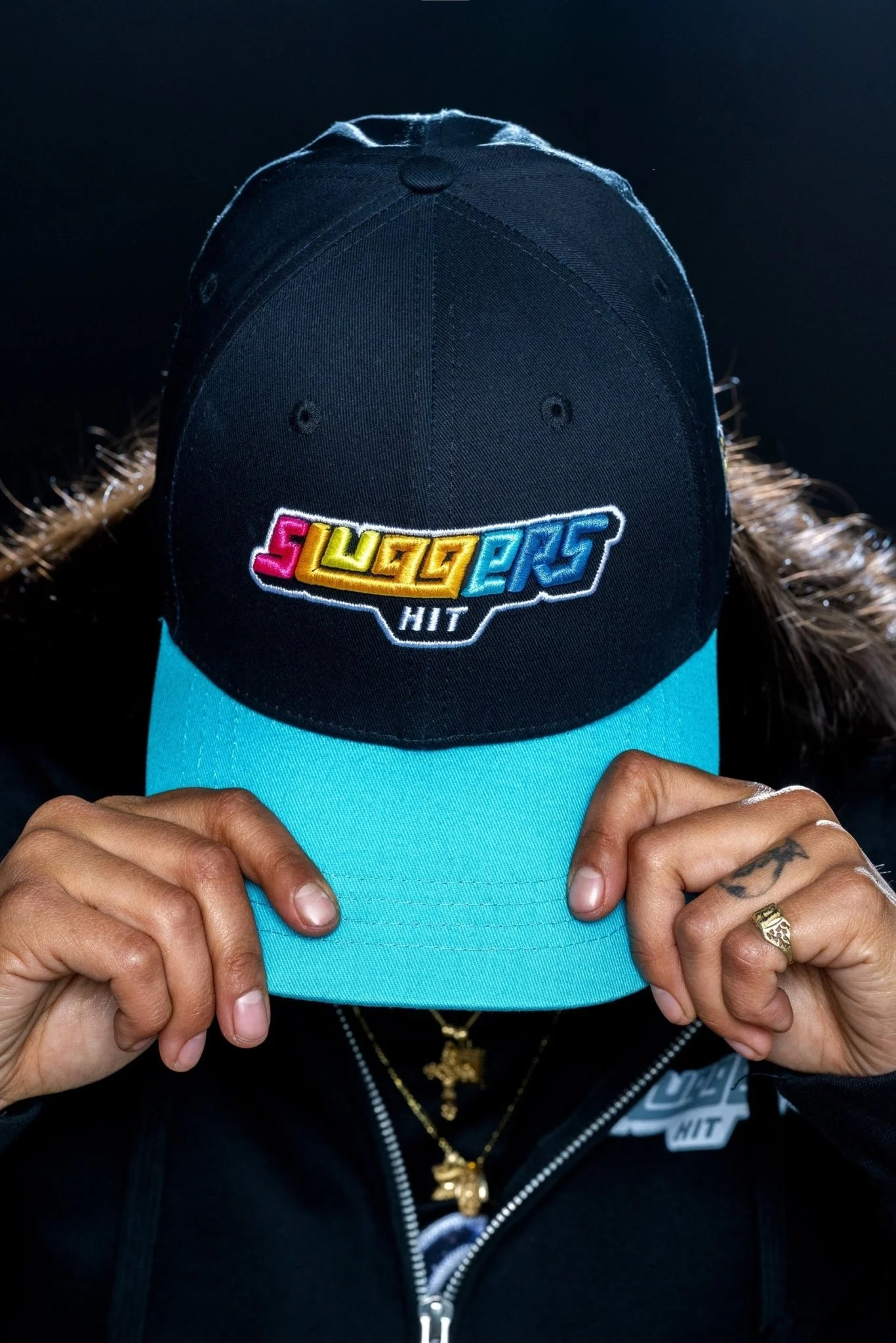 Black on Turquoise Snapback - Image 3