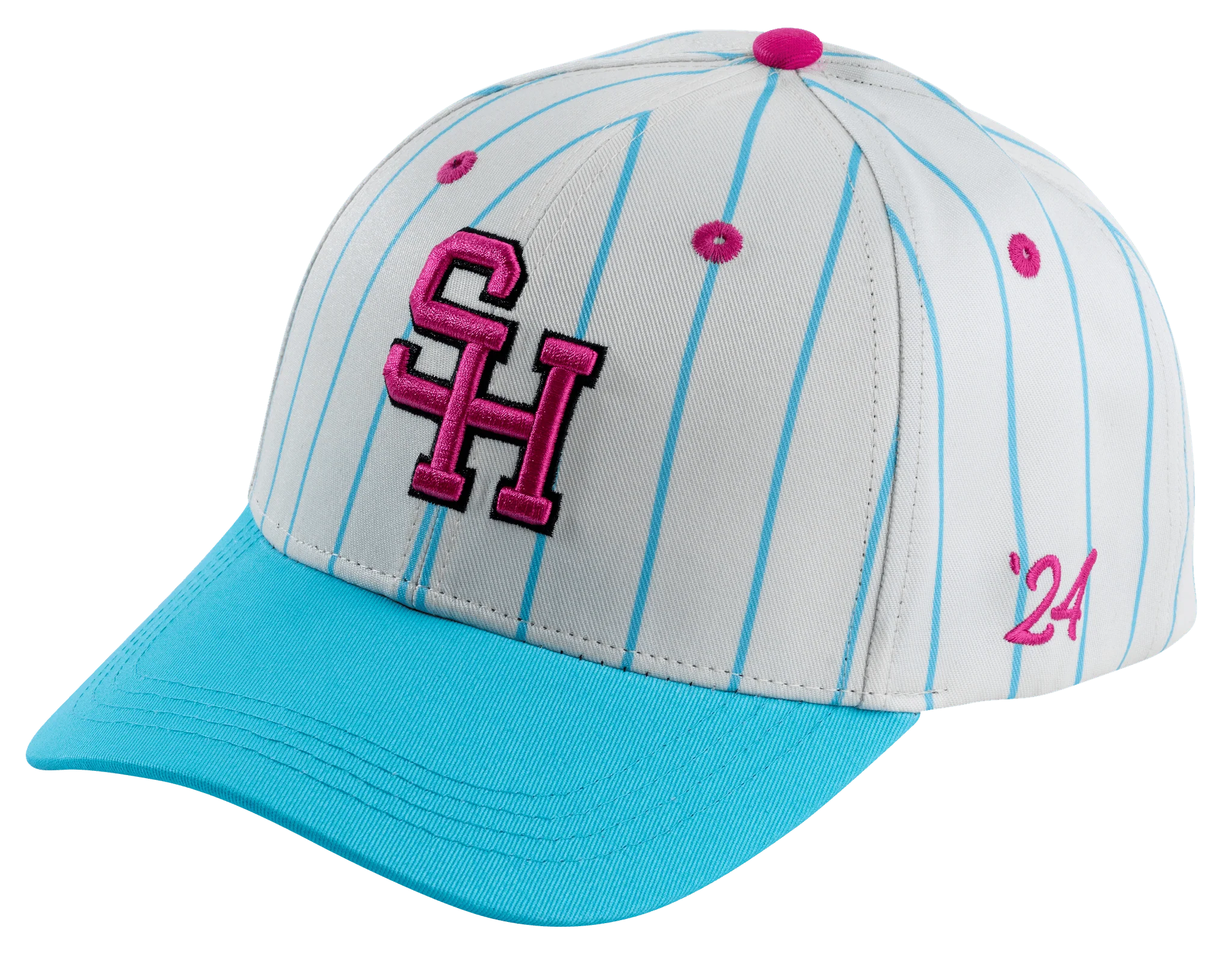 Pink/Blue Pinstripe Hat - Image 6
